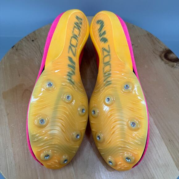 Nike Air Zoom Maxfly Men's Size 15 Pink Sprint Track Spikes Flyweave Secure Fit - Picture 7 of 9